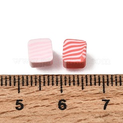 手作り樹脂クレイカボション  ストライプキューブ  ミックスカラー  4.5~5x4.5~5x4.5~5mm  約2565個/500g&nbsp;PY-CBA5A20-04