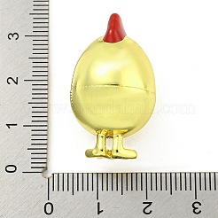 ラックメッキ真鍮エナメルペンダント  長持ちメッキ  鉛フリー＆カドミウムフリー  18KGP本金メッキ  ひよこチャーム  レッド  30x17.5x17.5mm  穴：1.8mm&nbsp;KK-B091-16