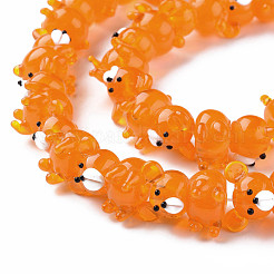 Transparent Handmade Bumpy Lampwork Beads Strands&nbsp;LAMP-T007-19-B06
