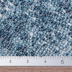 MIYUKIラウンドロカイユビーズ  日本製シードビーズ  11/0  （rr3207)マジックロイヤルアクアライニングクリスタル  2x1.3mm  穴：0.8mm  約5500個/50g&nbsp;SEED-X0054-RR3207