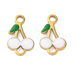 Ion Plating(IP) 304 Stainless Steel Enamel Fruit Connector Charms&nbsp;STAS-P373-01G