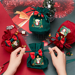 4Pcs 4 Styles Christmas Velvet Candy Apple Bags&nbsp;TP-CP0001-05A