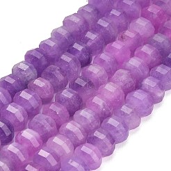 染め加工天然石ホワイトジェイドビーズ連売り  カボチャ  多面カット  蘭  9.5~10x7~8mm  穴：1.2mm  約51個/連  14.76''（37.5センチメートル）&nbsp;GG-CBA9106-01I
