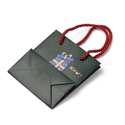 Christmas Santa Claus Printed Paper Gift Bags with Cotton Handles&nbsp;CARB-F013-01