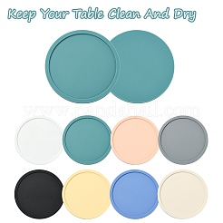 8 Pcs 8 Colors Silicone drainage insulation coaster with marble pattern&nbsp;ST-CJ0008-10