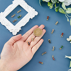 16PCS 8Colors Brass Cubic Zirconia Charms&nbsp;KK-DC0003-77