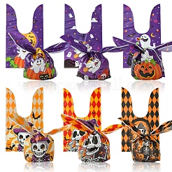 60Pcs 2 Styles Rabbit Shaped Halloween Candy Plastic Bags&nbsp;ABAG-FS0001-06