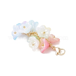 花のアクリルペンダント装飾  304ステンレススチールのロブスタークロウ留め金付き  ゴールドカラー  55mm&nbsp;HJEW-TA00359