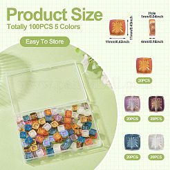 100Pcs 5 Colors Electroplate Transparent Glass Beads&nbsp;EGLA-TA0013-14