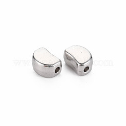 めっき合金ビーズラック  カドミウムフリー＆ニッケルフリー＆鉛フリー  豆  プラチナ  10x7x5.5mm  穴：1.6mm&nbsp;PALLOY-S125-119P