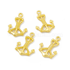 ラックメッキ合金ペンダント  カドミウムフリー＆鉛フリー＆ニッケルフリー  チャームアンカー  マットゴールドカラー  24.5x18x2.5mm  穴：2mm&nbsp;FIND-G045-19MG
