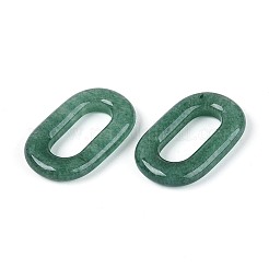 天然石グリーンアベンチュリンペンダント  オーバルリングチャーム  38.5~40x24~25.5x5.5~7mm  内径：25~25.5x10~10.5mm&nbsp;G-Q601-12E