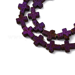 Electroplated Natural Lava Rock Beads Strands&nbsp;G-A256-A01-01F