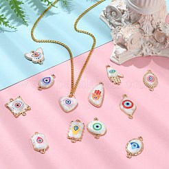 24Pcs 12 Styles Alloy Enamel Evil Eye Connector Charms&nbsp;FIND-CJ0003-14B