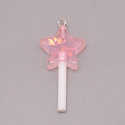 Resin Pendants&nbsp;LS-RESI-WH0025-11C