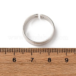 スターリングシルバーのカフリング925個  プレーンバンドリング  プラチナ  4.7mm  内径：16.8mm&nbsp;RJEW-P164-01P