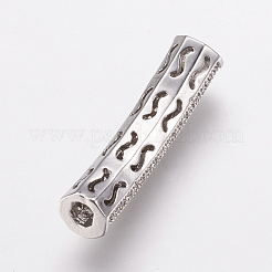 Brass Micro Pave Cubic Zirconia Tube Beads&nbsp;ZIRC-E143-22P