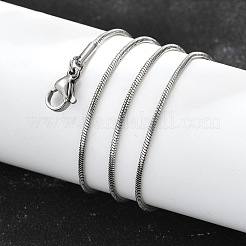 変色しない304ステンレススチールのスネークチェーンネックレス  カニカン付き  ステンレス鋼色  18インチ（45.7cm）  1.2mm&nbsp;NJEW-E122-32B