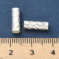 真鍮の質感のあるチューブビーズ  長持ちメッキ  ラックめっき  鉛フリー＆カドミウムフリー  925銀メッキ  11.5x4mm  穴：3.2mm&nbsp;KK-H532-01B-S