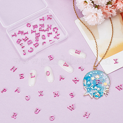 52 個 26 スタイル合金クリスタル ラインストーン カボション  ネイルアートの装飾の付属品  マゼンタ  文字L  a～zの文字  4~6x5.5~9x2mm  2個/スタイル&nbsp;MRMJ-OC0004-01