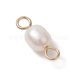 Natural Freshwater Pearl Potato Connector Charms&nbsp;PALLOY-JF03201-01