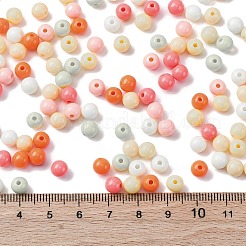 不透明なアクリルビーズ  ラウンド  オレンジ  5~5.5x5.5~5.8x5.5~5.8mm  穴：1.5mm&nbsp;SACR-Q004-01F