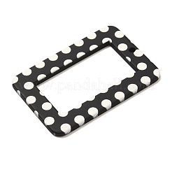 アクリルパーツ  水玉模様で  長方形  39x26.5x2.5mm  穴：1.6mm&nbsp;FIND-M046-02F