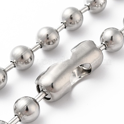 Tarnish Resistant 304 Stainless Steel Ball Chain Necklace & Bracelet Set&nbsp;STAS-D181-02P-02A