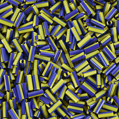 不透明な色ツートンシードガラスラッパビーズ  丸い穴  ラウンドラッパ  ブルー  4.5~7.5x2.5mm  穴：0.8~1mm  約450g /ポンド&nbsp;SEED-T006-02B-03
