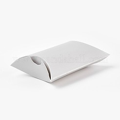 クラフト紙の結婚式の好きなギフトボックス  枕  銀  7.7x13x3.5cm&nbsp;CON-WH0033-B-01