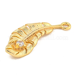 Brass Micro Pave Clear Cubic Zirconia Pendants&nbsp;KK-U015-12G