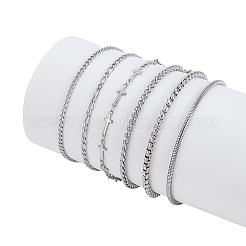 6Pcs 6 Styles 304 Stainless Steel Chain Bracelets&nbsp;BJEW-GA0001-18