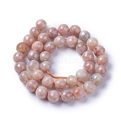 Electroplate Natural Sunstone Beads Strands&nbsp;G-F627-03-D01