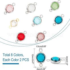 16Pcs 8 Colors 304 Stainless Steel Links/Connectors&nbsp;STAS-UN0032-76