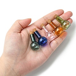 10Pcs 5 Colors Mini High Borosilicate Glass Bottle Bead Containers&nbsp;GLAA-FS0001-71