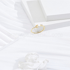 女性用レター真鍮ラインストーンオープンカフリング1個  文字Q  内径：17~18mm&nbsp;AJEW-LP0004-47Q-G