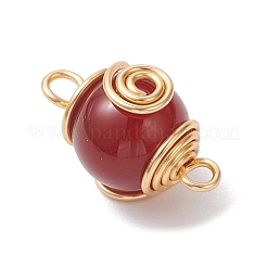 4Pcs 4 Styles Round Natural Carnelian & Rose Quartz & Amethyst & Green Aventurine Round Connector Charms&nbsp;PALLOY-TA00348-02