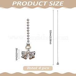 4Pcs Bowknot Alloy Charms Ceiling Fan Pull Chain Extenders&nbsp;HJEW-LP00046
