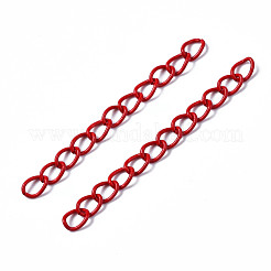 スプレー塗装された鉄のカーブチェーンエクステンダー  溶接されていない  ミックスカラー  4.4~4.5cm  リンク：5.5x4x0.7mm&nbsp;CH-T003-02