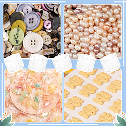 帽子カバー付き六角プラスチック収納ボックス  食品用  小物収納  透明  5.85x6.8x5.5cm&nbsp;CON-WH0084-81