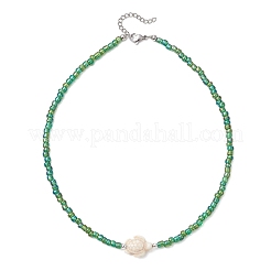 12Pcs 12 Colors Ocean Synthetic Turquoise Turtle with Glass Seed Beaded Necklaces for Women&nbsp;NJEW-JN05946