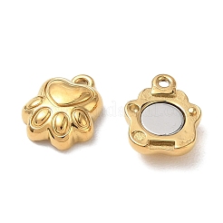 304ステンレススチール製マグネット留め具  足跡  18KGP本金メッキ  足跡  13x9x6.5mm  穴：1.1mm&nbsp;SA-CBAA284-03A-G