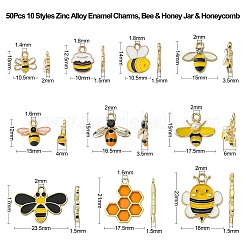 50Pcs 10 Styles Zinc Alloy Enamel Charms&nbsp;ENAM-CJ0003-87