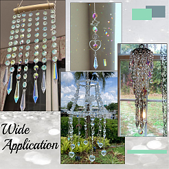 八角形縫い付けガラスラインストーン100個  クリアAB  16x16x8mm  穴：1.6mm&nbsp;GLAA-SP0001-82A-01