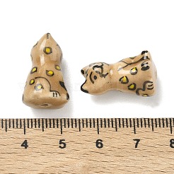手作りの陶器ビーズ  手描き  猫の形  ペルー  20~21x10.5~11x14mm  穴：1.8mm&nbsp;PORC-C011-02