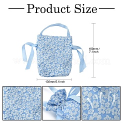 Cloth High Jacquard Flower Sugar Gift Drawstring Bags with Handle&nbsp;ST-CJ0004-01A