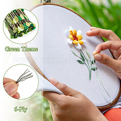 ポリエステル刺繍糸  クロスステッチの糸  グリーン  1mm  約8.75ヤード（8m）/バンドル  24色  1束/カラー  24束&nbsp;OCOR-TA0002-83C