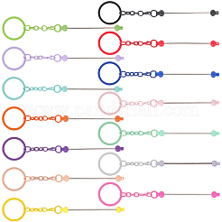 28Pcs 14 Colors Alloy & Plastic Bar Pendant Keychains&nbsp;FIND-SC0017-22