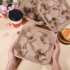 30Pcs Biodegradable Pulp Disposable Coffee Cup Tray&nbsp;AJEW-BC0009-87C