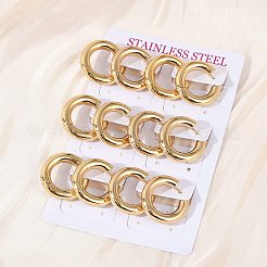 202 ステンレススチール ハギーフープピアス  316サージカルステンレスピン付き  リング  18KGP本金メッキ  4ゲージ  23x24x5mm  ピン：1mm&nbsp;EJEW-O087-08B-G